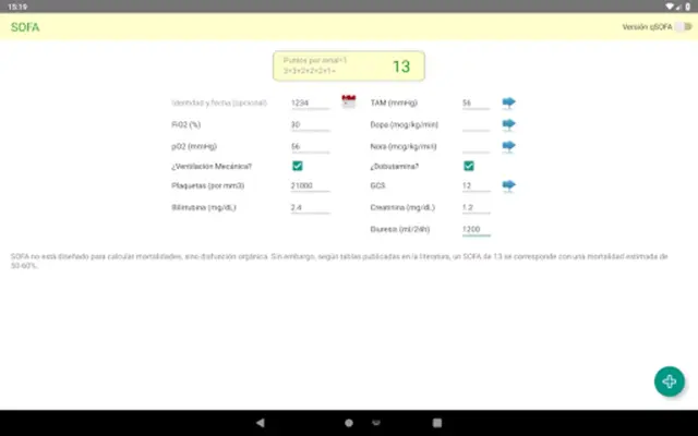 Calculadora SOFA android App screenshot 3